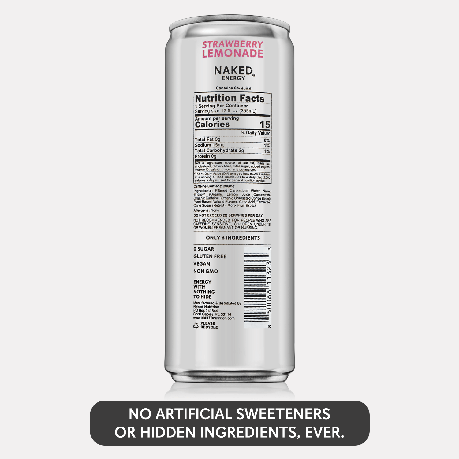 Strawberry Lemonade Naked Sparkling Energy | Clean Energy Drink - 12 Cans - Image 7
