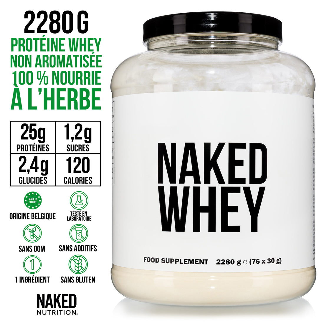 Protéine de Whey en Poudre | Naked Whey - 2280g