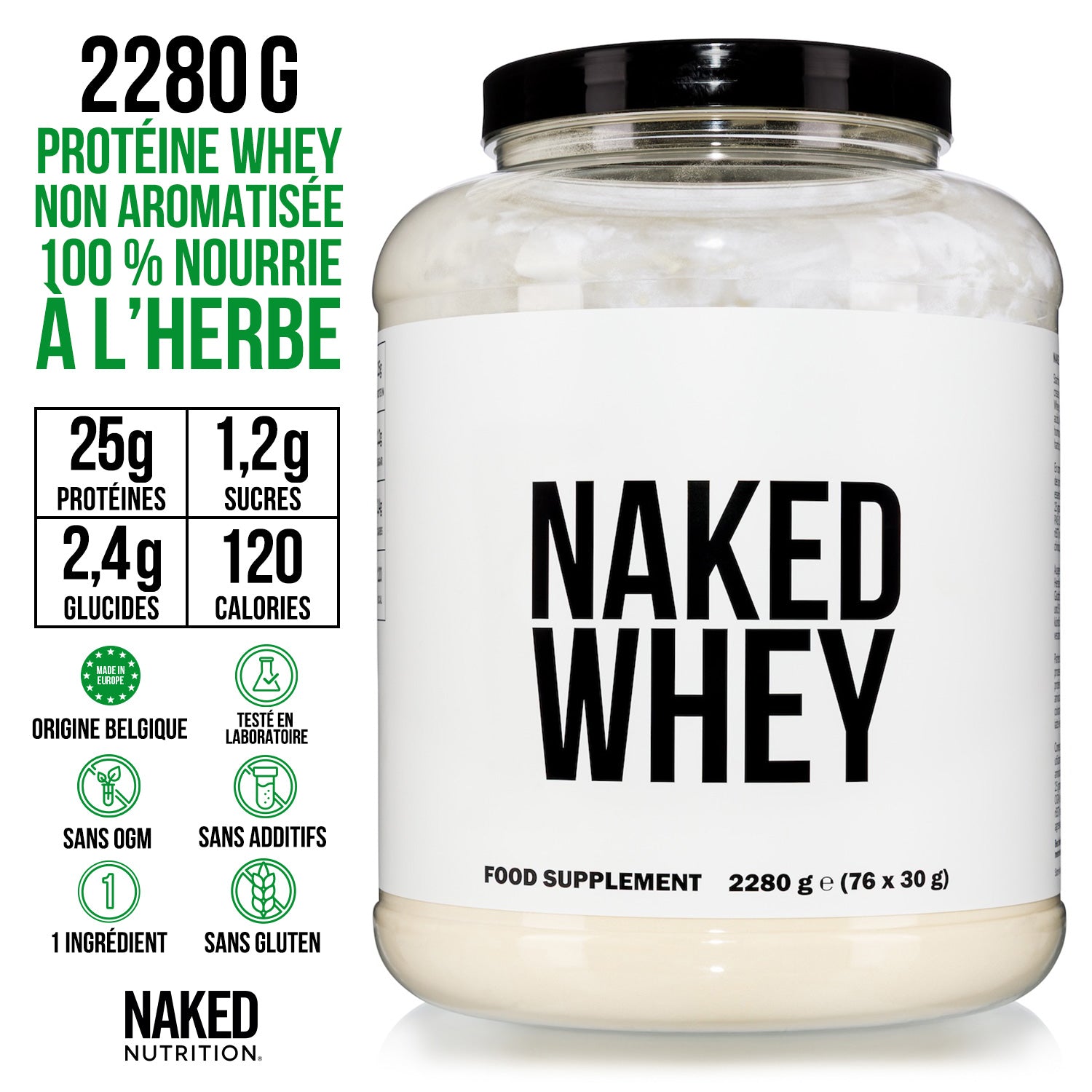 Protéine de Whey en Poudre | Naked Whey - 2280g