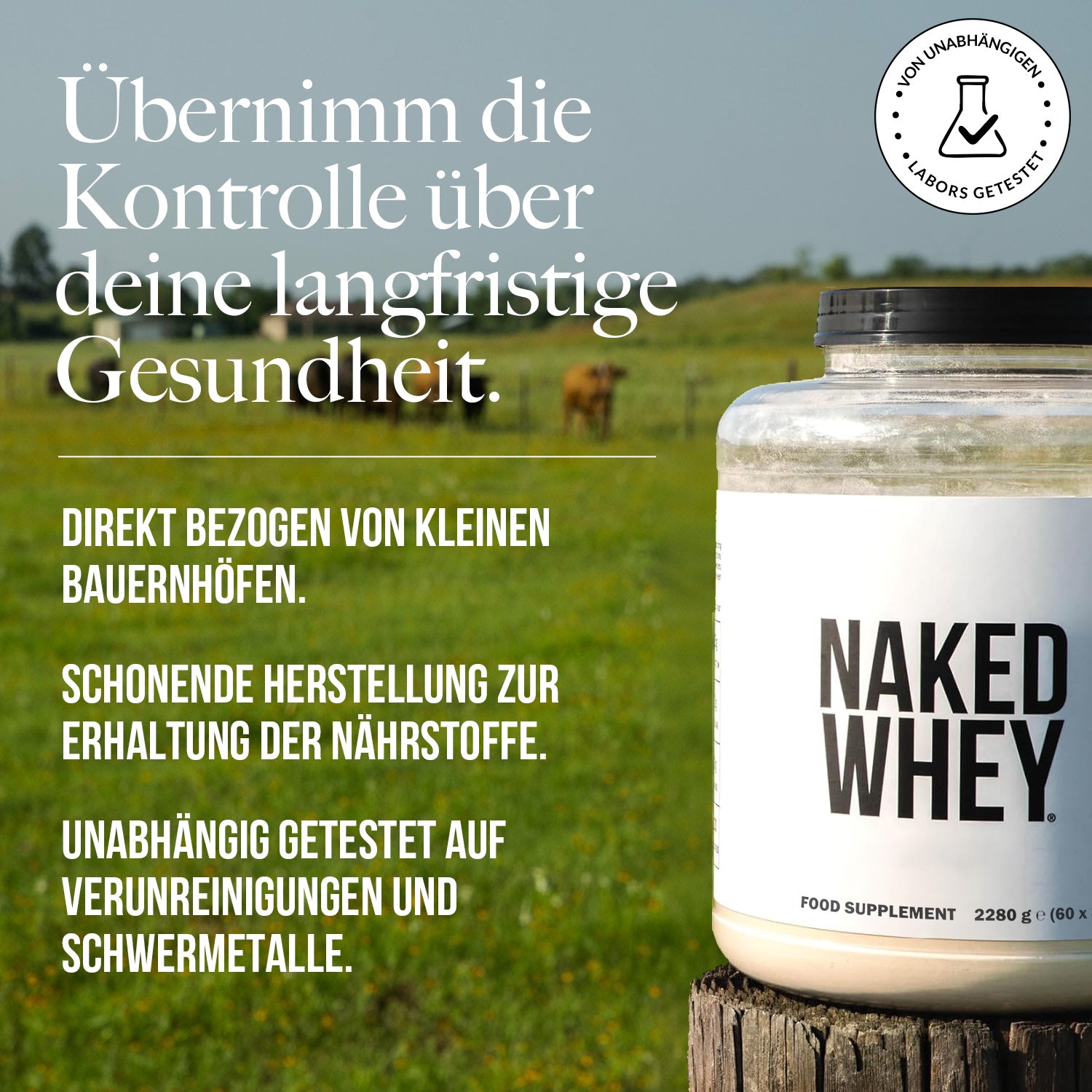 Molkenproteinpulver aus Weidehaltung | Naked Molke - 2280g
