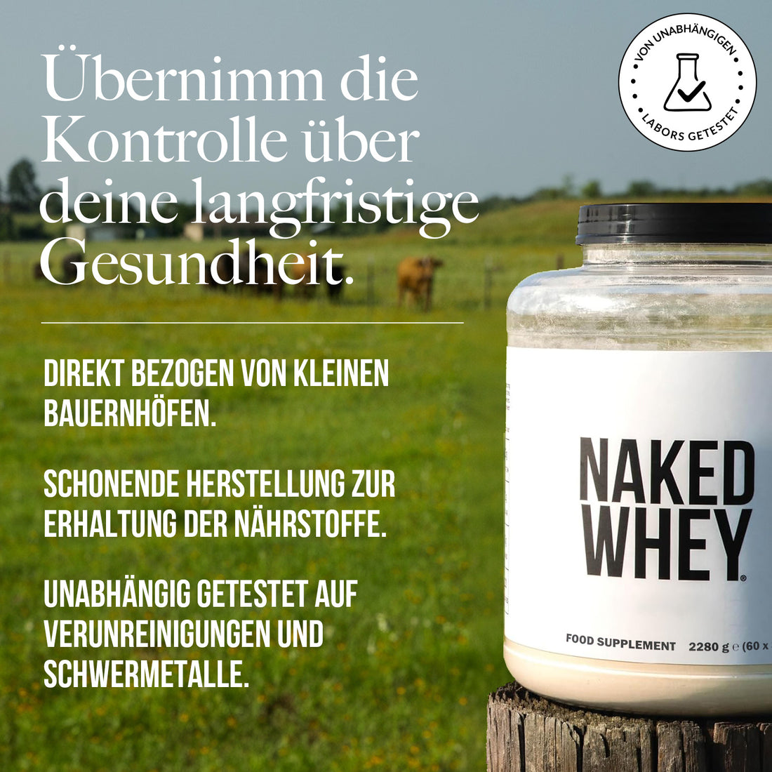 Molkenproteinpulver aus Weidehaltung | Naked Molke - 450g