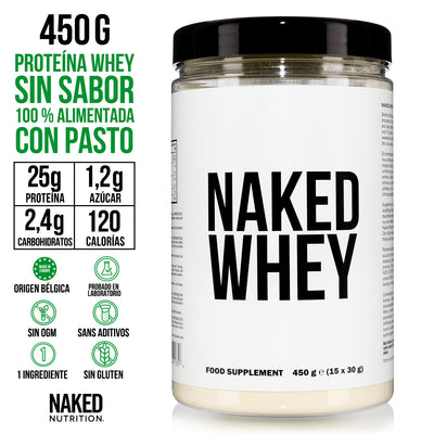 Proteína de suero de leche en polvo alimentada con pasto | Naked Whey - 2 libras