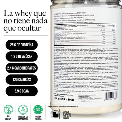 Proteína de suero de leche en polvo alimentada con pasto | Naked Whey - 2 libras