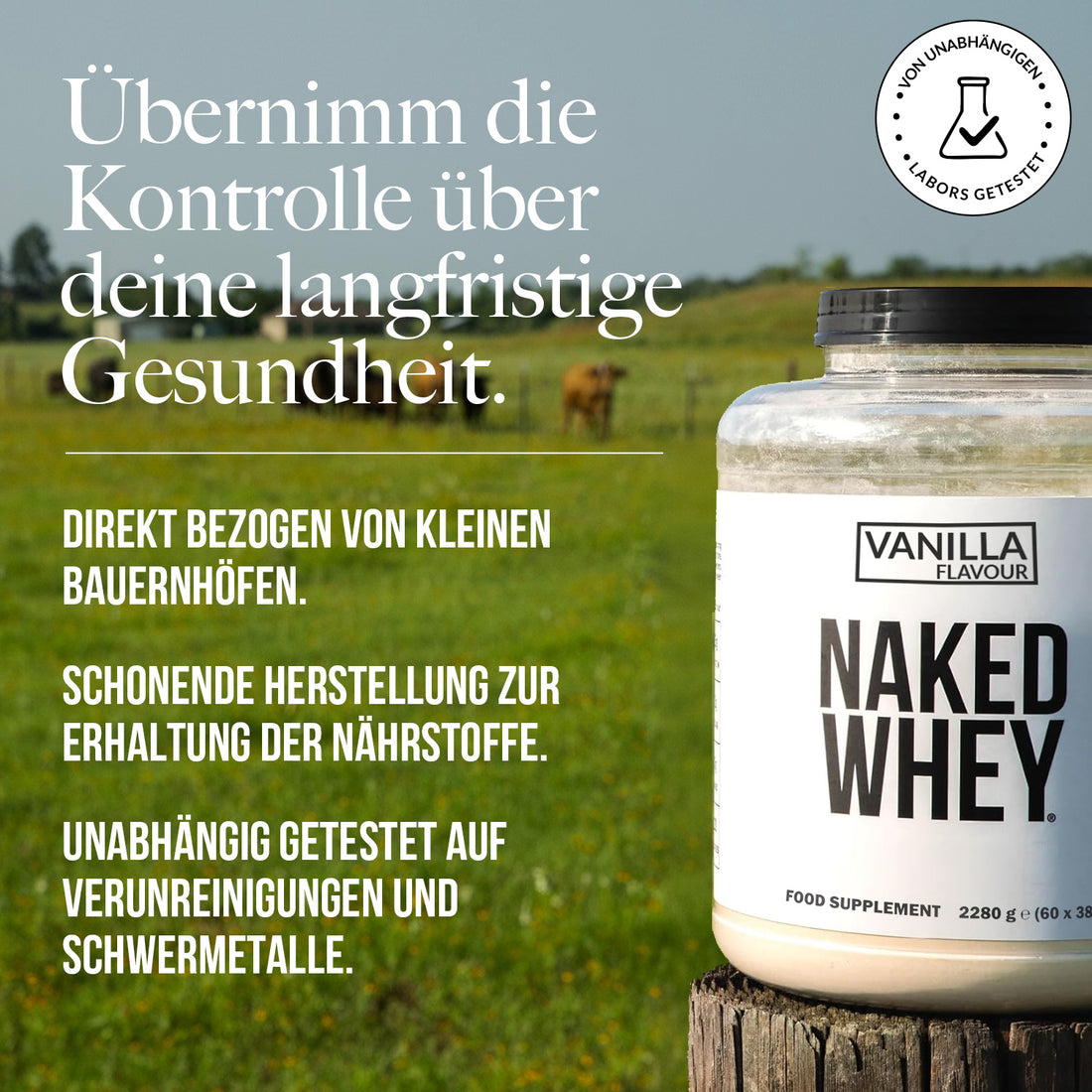 Vanille Whey Proteinpulver | Naked Vanillemolke - 450g