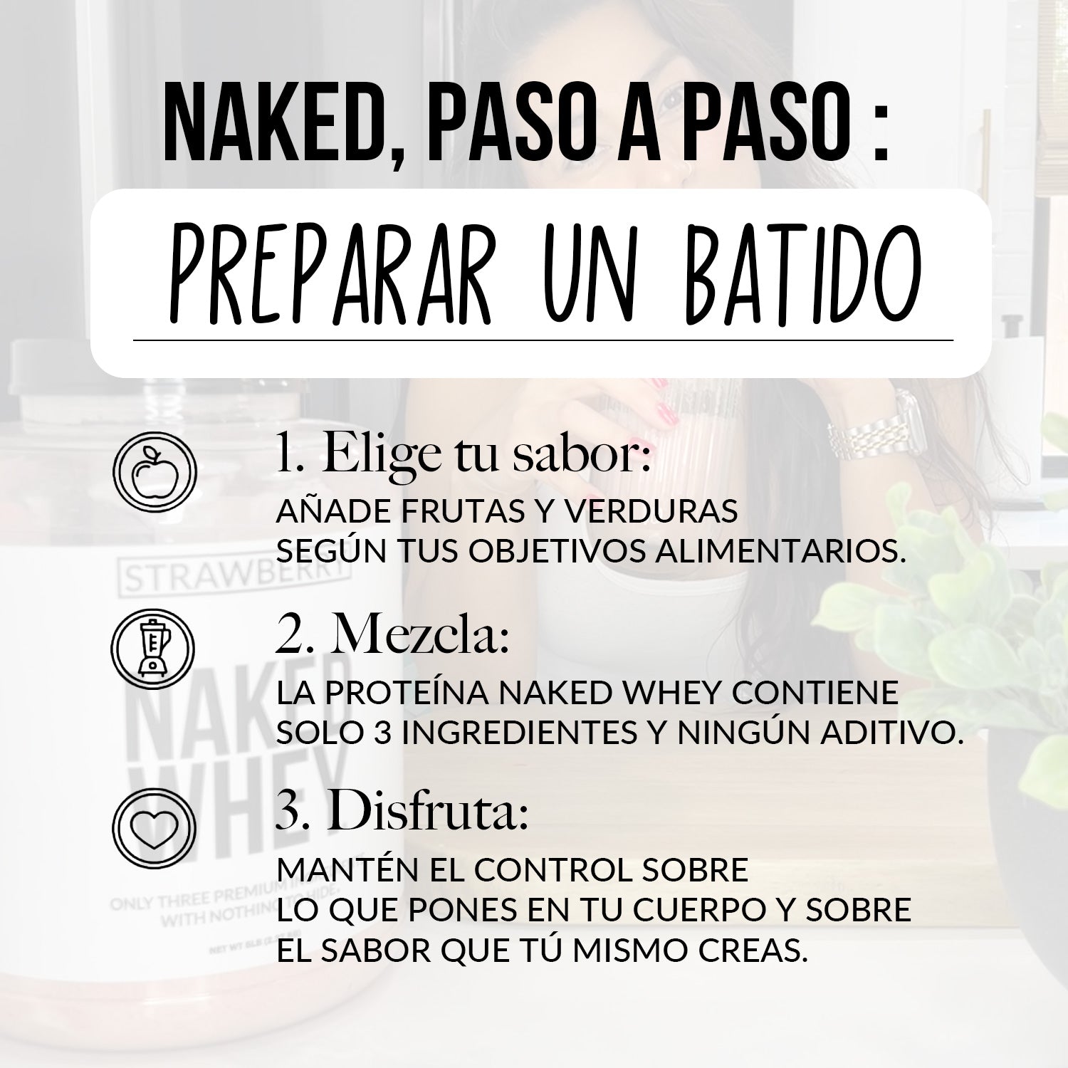 Proteína de suero de leche en polvo con sabor a vainilla | Naked Vanilla Whey - 5 libras