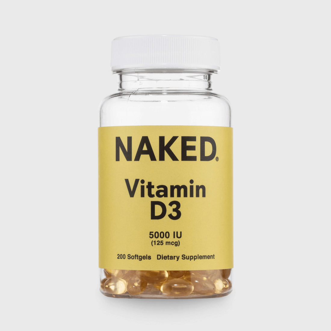 Daily Vitamin D3 Supplement | Naked Vitamin D - 200 Softgels