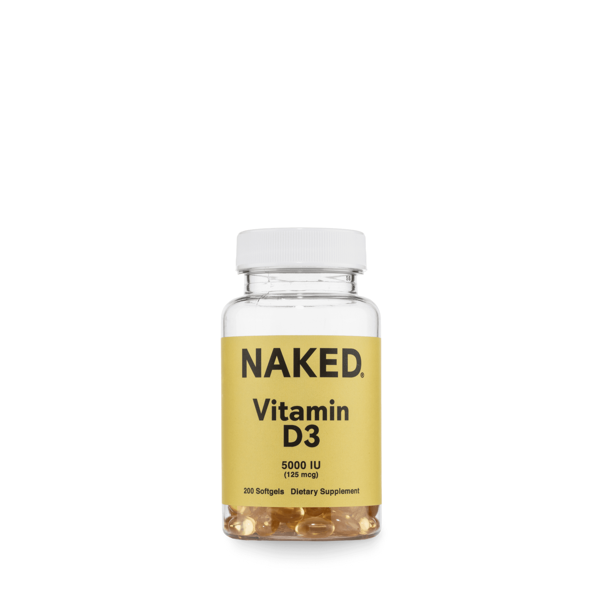 Daily Vitamin D3 Supplement | Naked Vitamin D - 200 Softgels