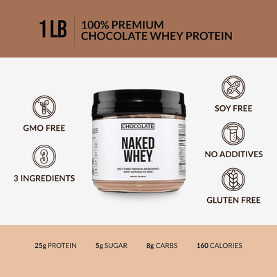 Chocolate Whey Protein Powder 1lb | Naked Chocolate Whey - 1LB