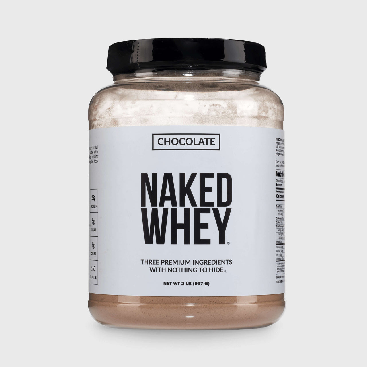 Proteína de suero de leche en polvo con sabor a chocolate | Naked Chocolate Whey - 2 libras