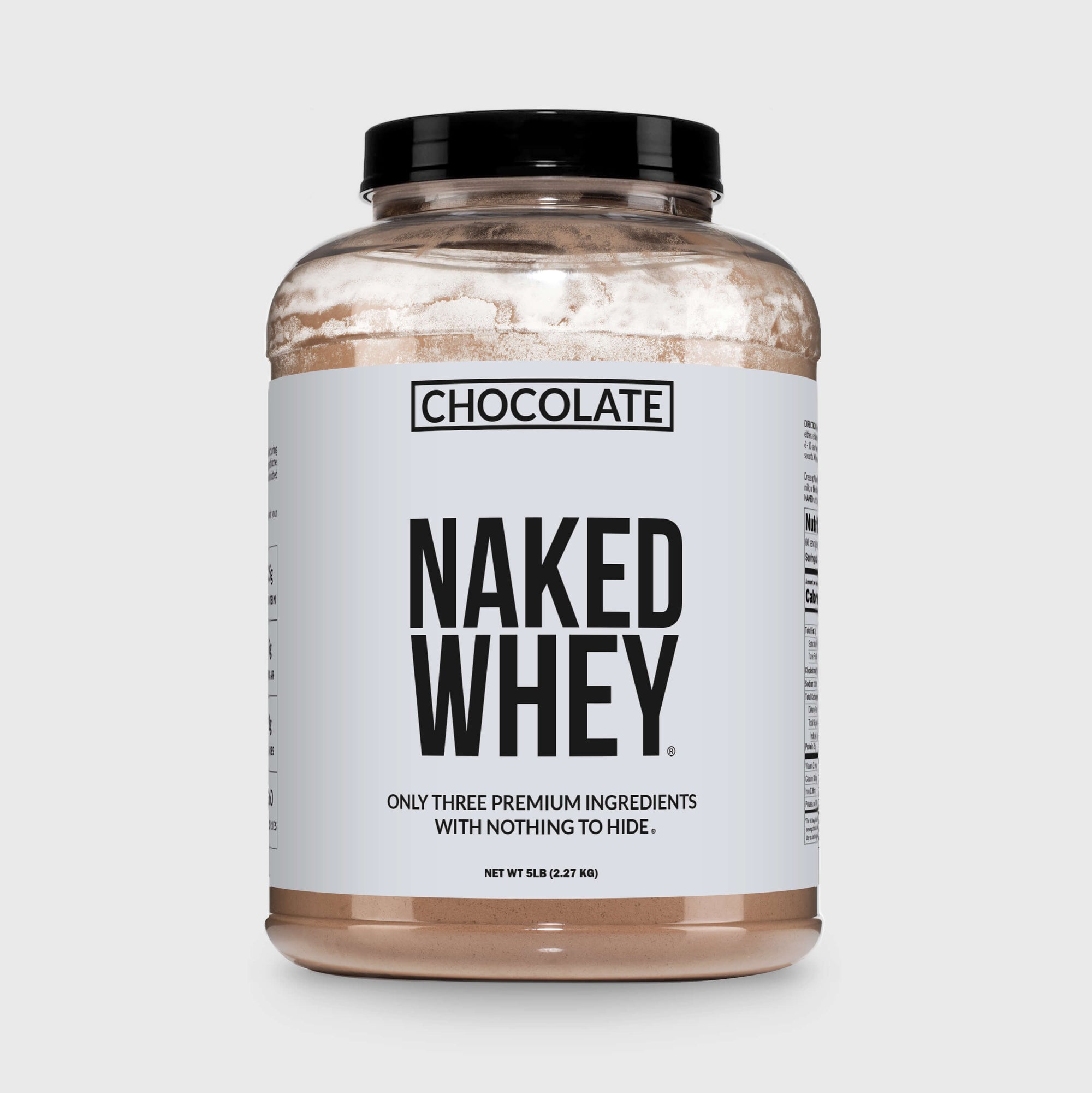 Proteína de suero de leche en polvo con sabor a chocolate | Naked Chocolate Whey - 5 libras