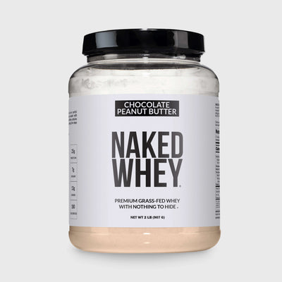 Proteína de suero de leche en polvo con sabor a mantequilla de maní y chocolate, 2 libras | Naked Whey - 2 libras