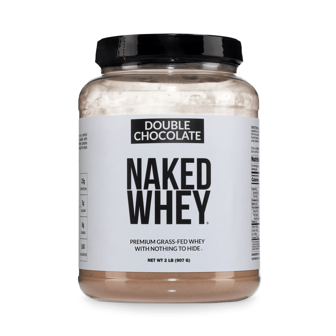 Proteína de suero de leche en polvo con sabor a chocolate doble, 2 libras | Naked Whey - 2 libras