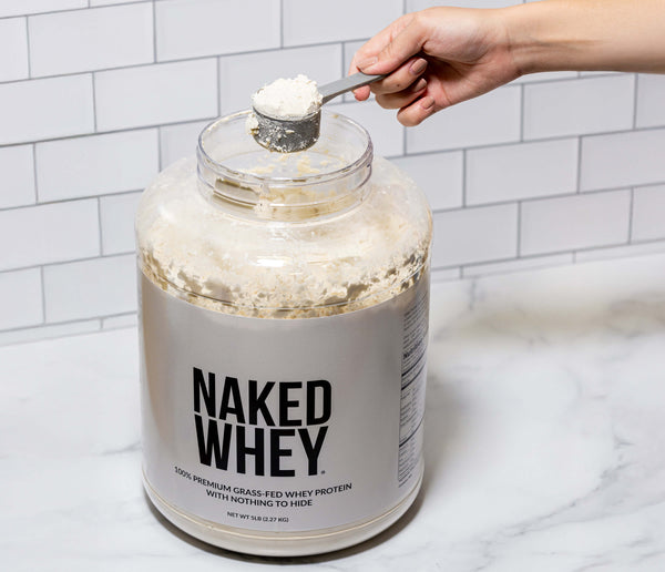 Mix two scoops into 6-10oz of milk, water or your favorite beverage. Add fruits and vegetables for taste as Naked Whey is unflavored.