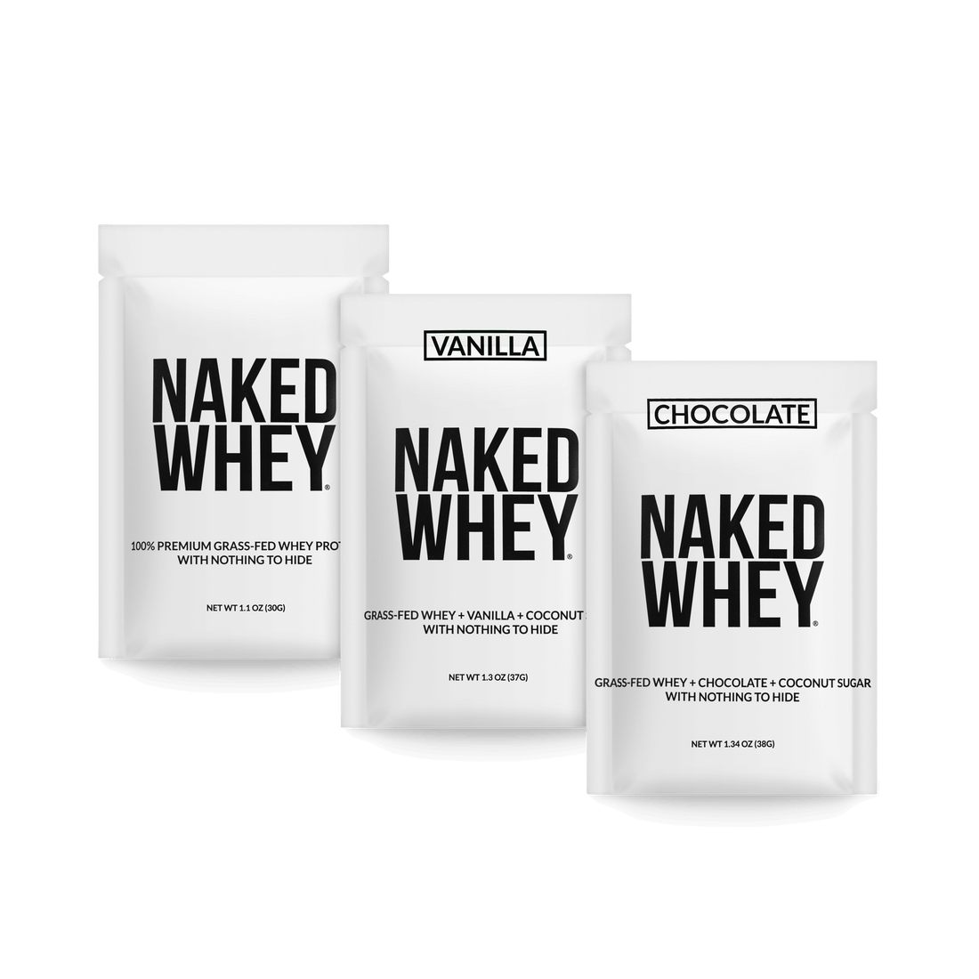 Provpaket med gräsbetat vassleproteinpulver