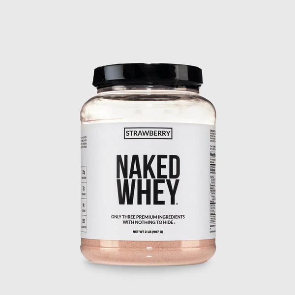 Proteína de suero de leche en polvo con sabor a fresa | Naked Strawberry Whey - 2 libras