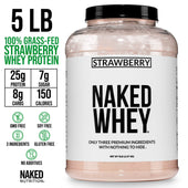 Proteína de suero de leche en polvo con sabor a fresa | Naked Strawberry Whey - 5 libras