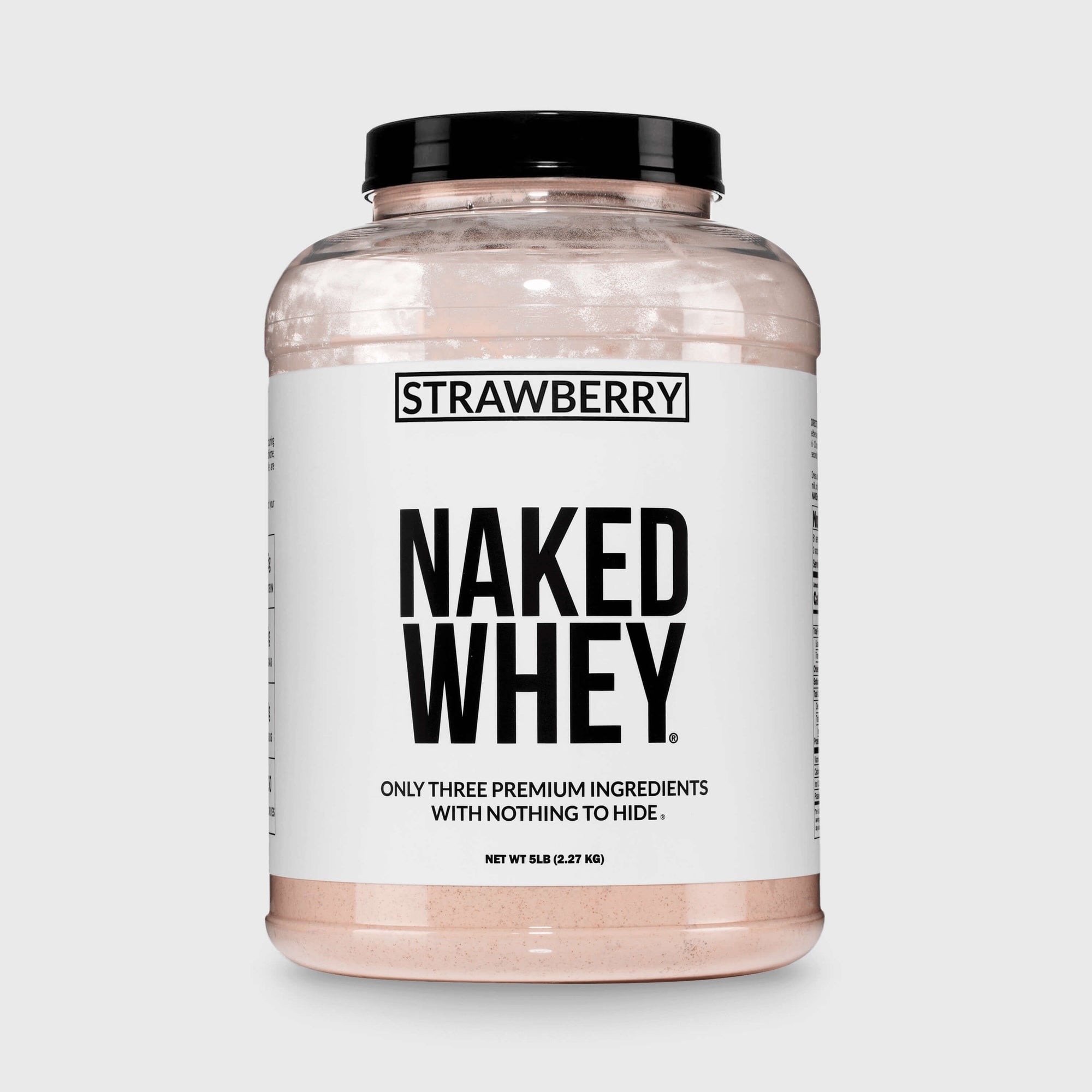 Proteína de suero de leche en polvo con sabor a fresa | Naked Strawberry Whey - 5 libras