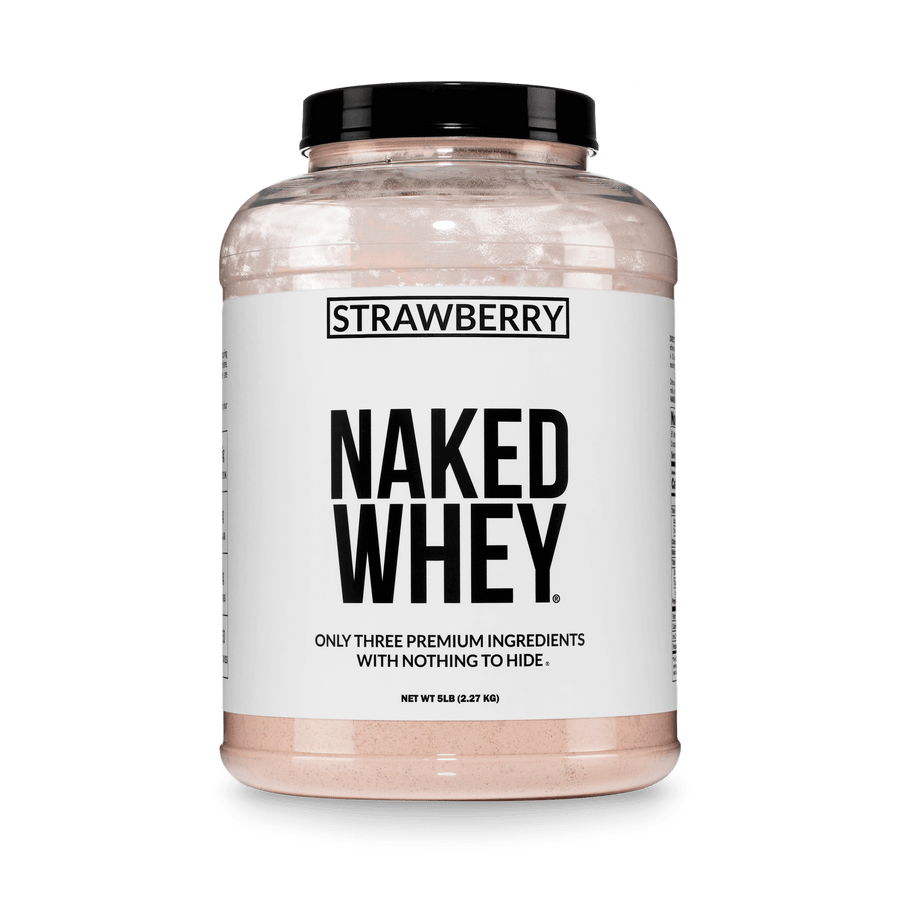 Proteína de suero de leche en polvo con sabor a fresa | Naked Strawberry Whey - 5 libras