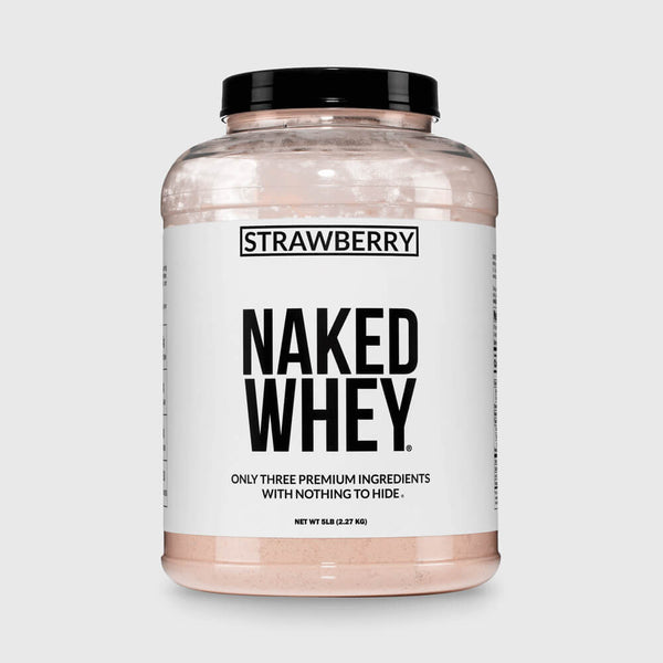 Proteína de suero de leche en polvo con sabor a fresa | Naked Strawberry Whey - 5 libras