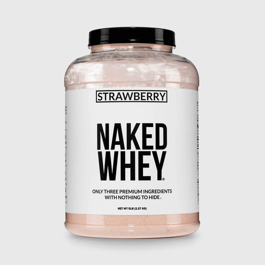 Proteína de suero de leche en polvo con sabor a fresa | Naked Strawberry Whey - 5 libras