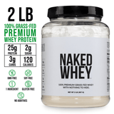 Proteína de suero de leche en polvo alimentada con pasto | Naked Whey - 2 libras