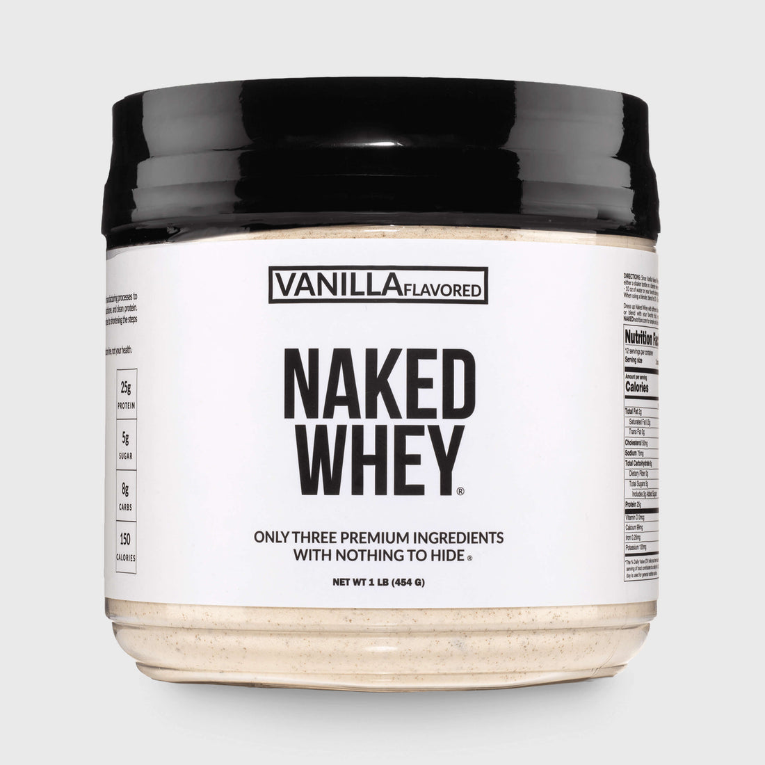 Proteína de suero de leche con sabor a vainilla en polvo, 1 libra | Naked Vanilla Whey - 1 libra