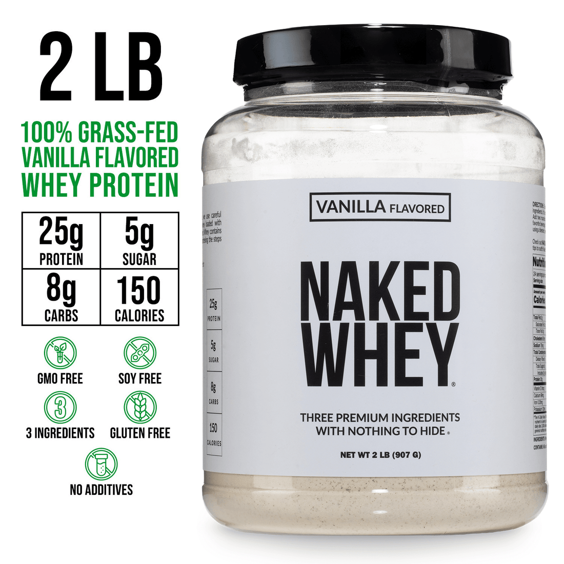 Vanilla Whey Protein Powder | Naked Vanilla Whey - 2LB