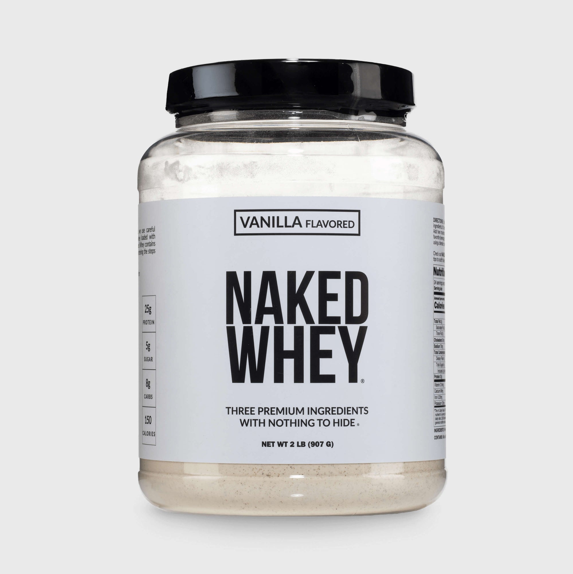 Proteína de suero de leche en polvo con sabor a vainilla | Naked Vanilla Whey - 2 libras