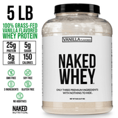 Proteína de suero de leche en polvo con sabor a vainilla | Naked Vanilla Whey - 5 libras