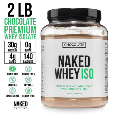 Chocolate Grass-Fed Whey Isolate Protein Powder | Naked Whey Isolate - 2LB