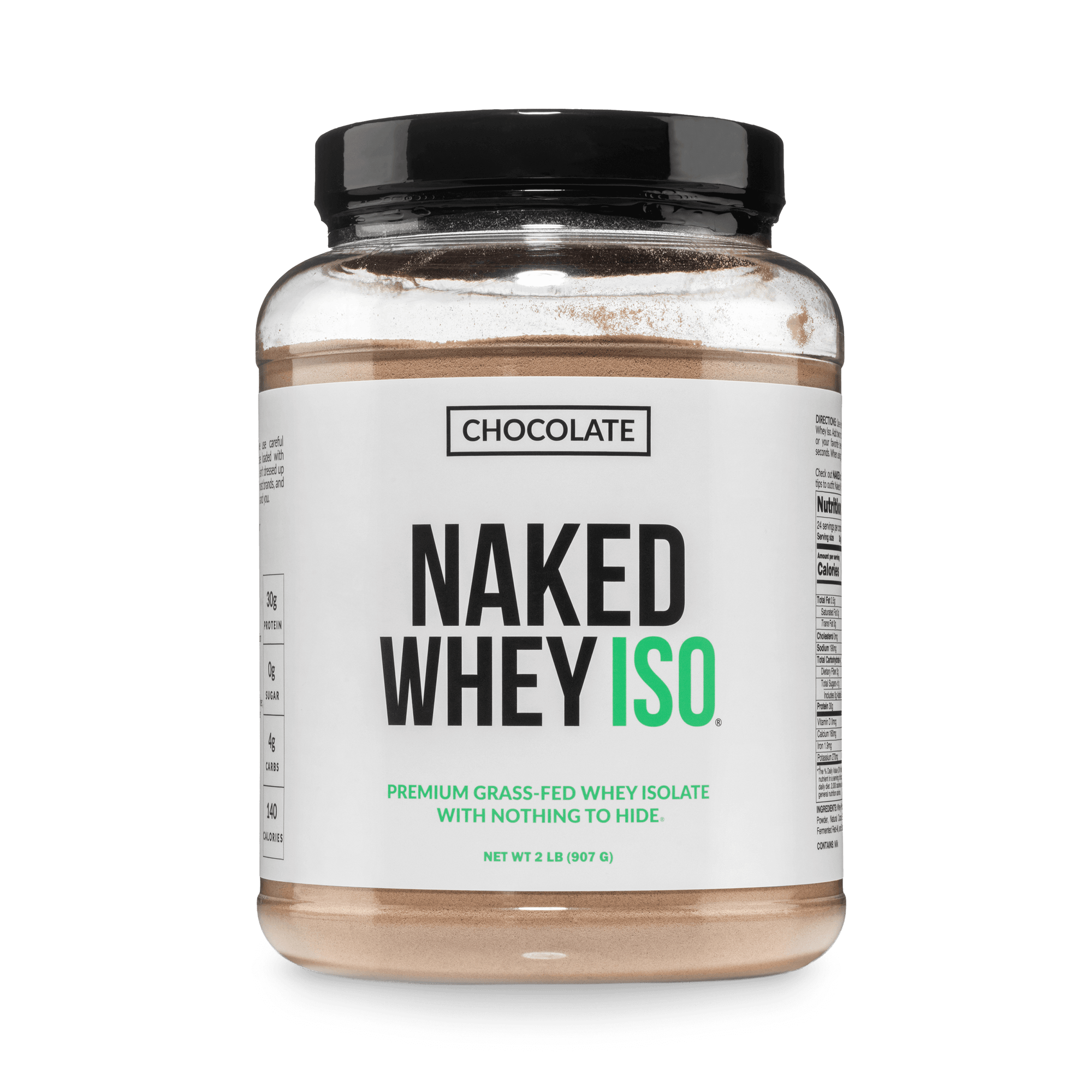 Chocolate Grass-Fed Whey Isolate Protein Powder | Naked Whey Isolate - 2LB