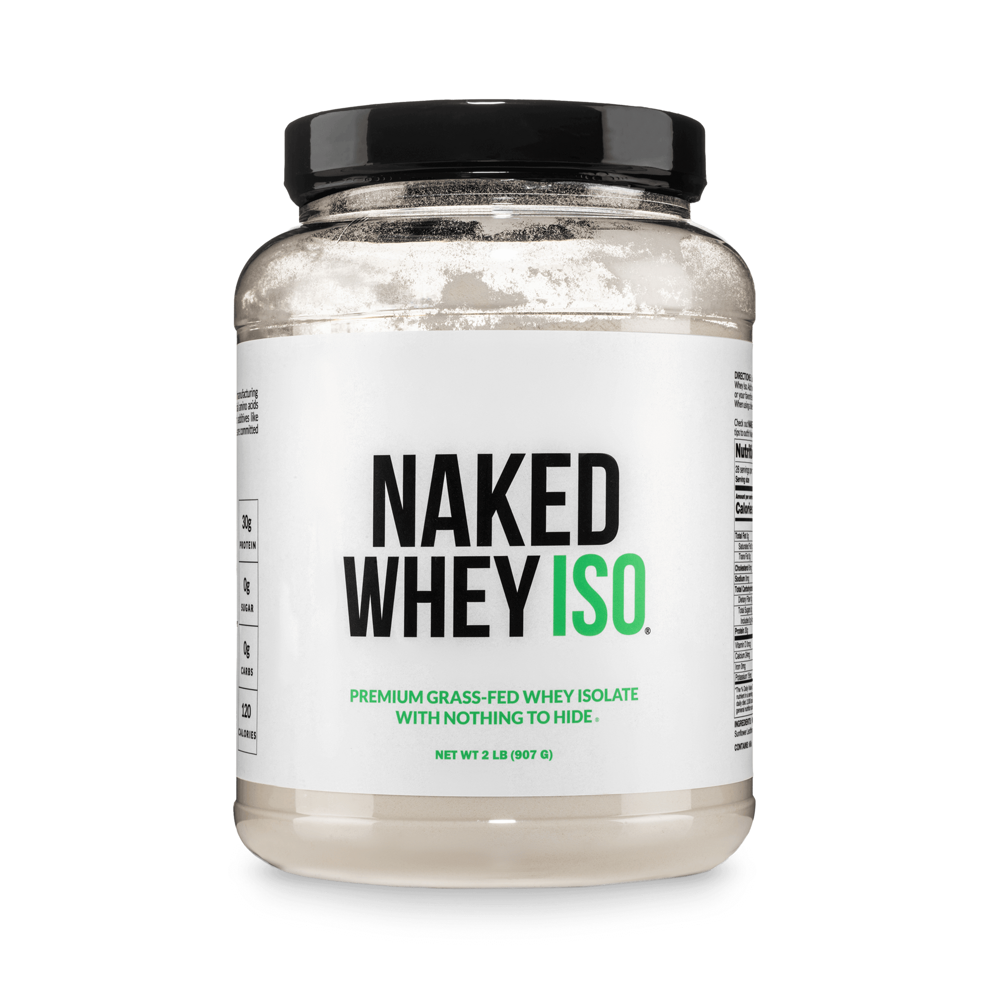 Proteína en polvo de suero de leche aislado de animales alimentados con pasto | Aislado de suero de leche Naked - 2 libras