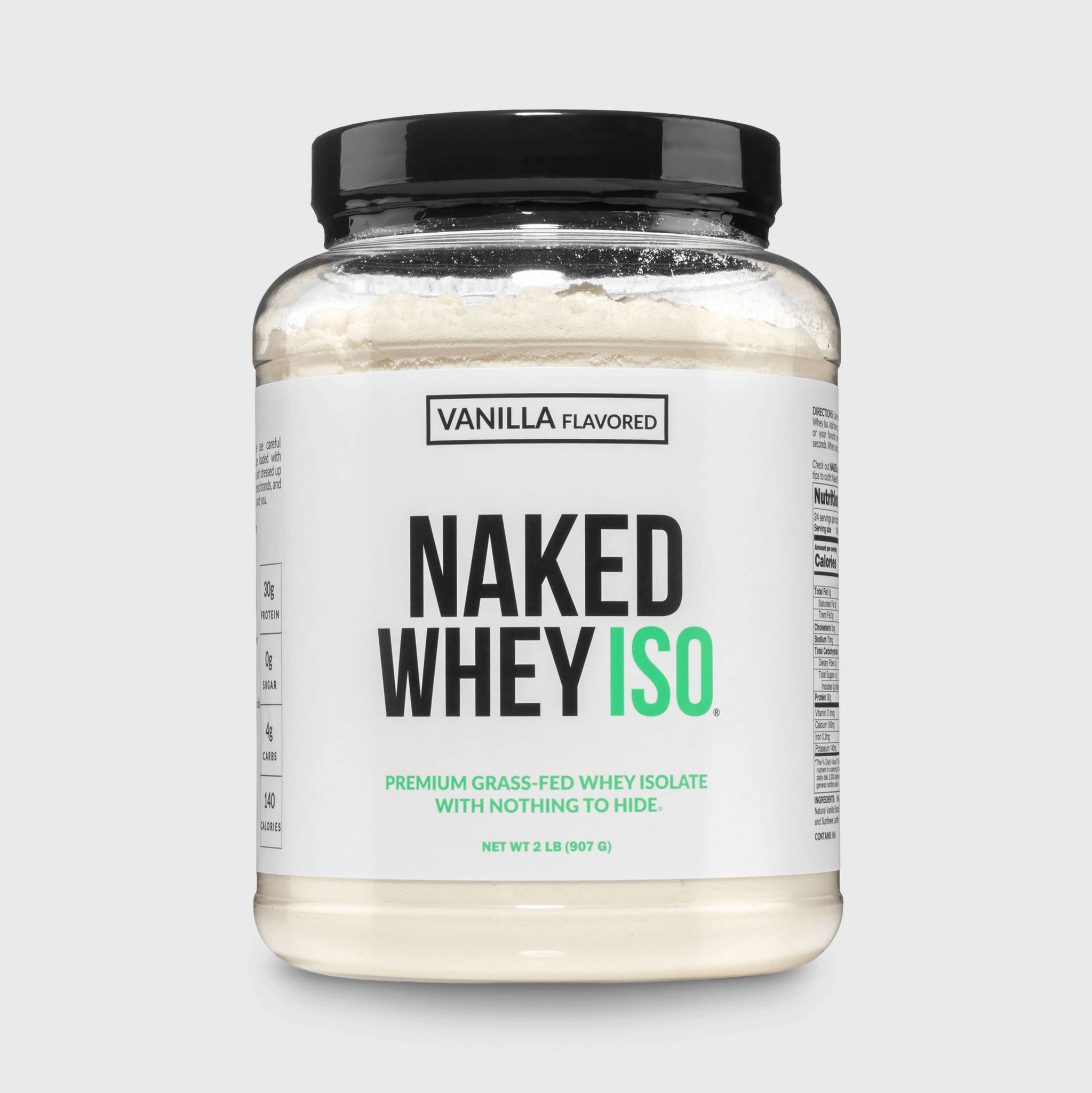 Vanilla Grass-Fed Whey Isolate Protein Powder | Naked Whey Isolate - 2LB