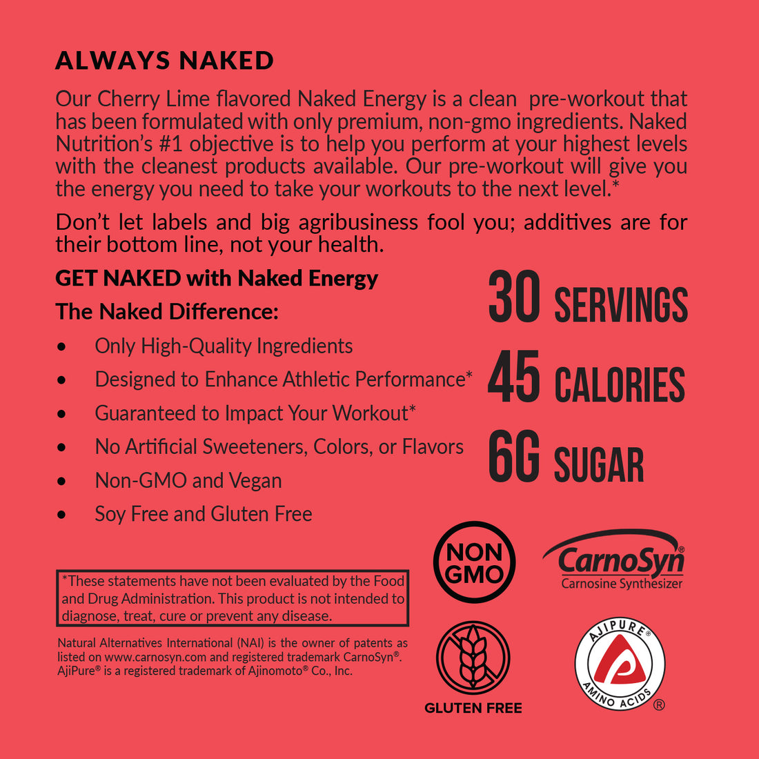 Cherry Lime Pre Workout Supplement | Naked Energy - 30 Servings