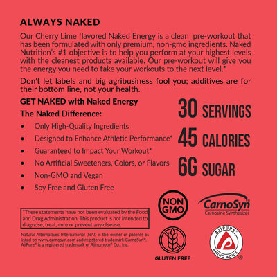 Suplemento preentrenamiento con cítricos | Naked Energy - 30 porciones