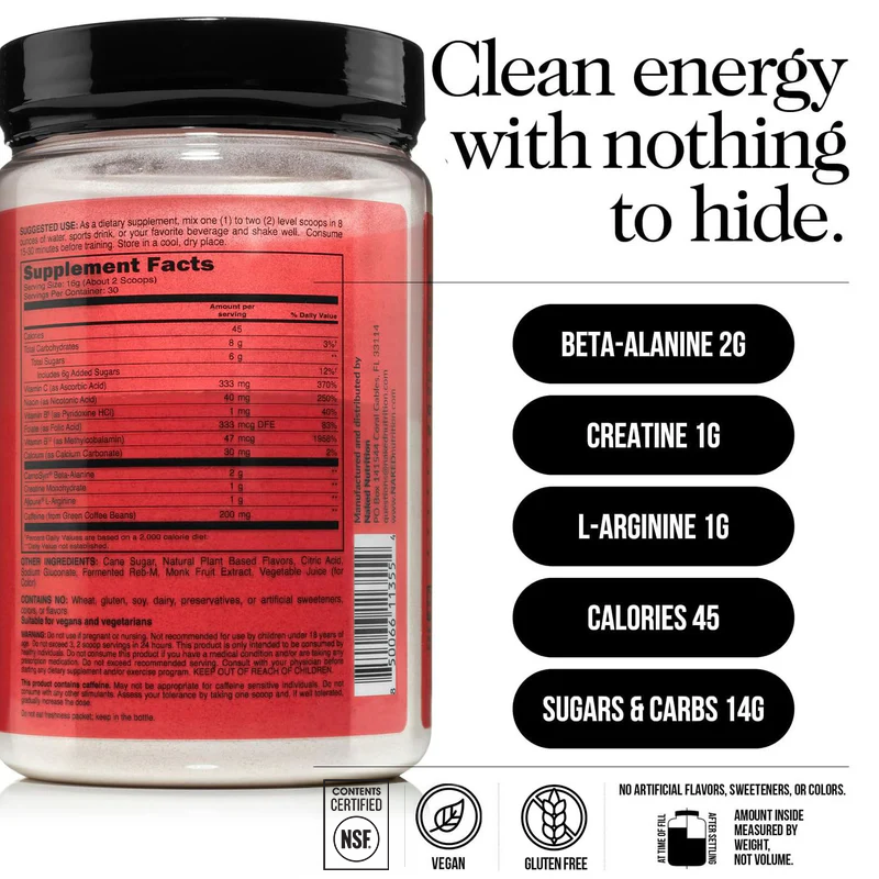 Cherry Lime Pre Workout Supplement | Naked Energy - 30 Servings
