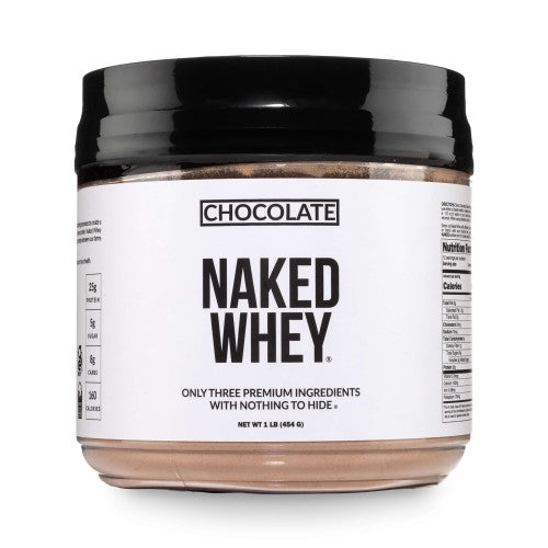 Proteína de suero de leche en polvo con sabor a chocolate, 1 libra | Naked Chocolate Whey - 1 libra