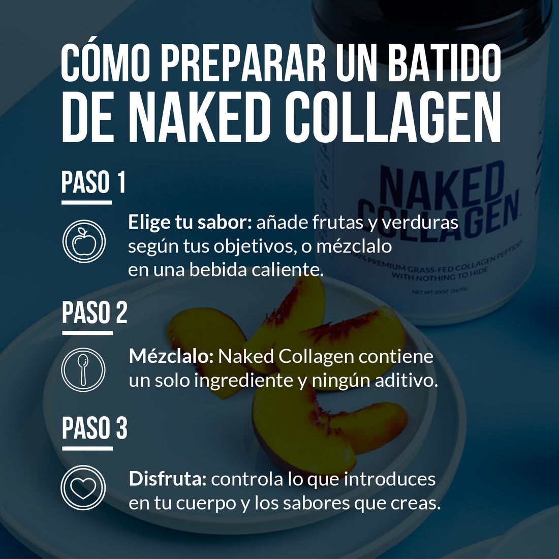 Proteína en polvo de péptidos de colágeno | Naked Collagen - 20 oz