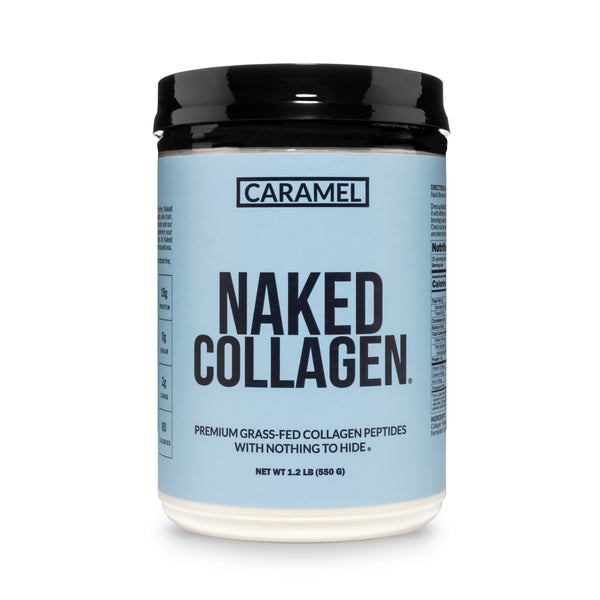 Naked Nutrition Caramel Collagen Protein powder container