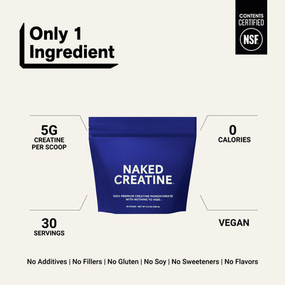 Kreatin-Monohydrat-Pulver 500 g | Naked Creatine - 1,1 Pfund