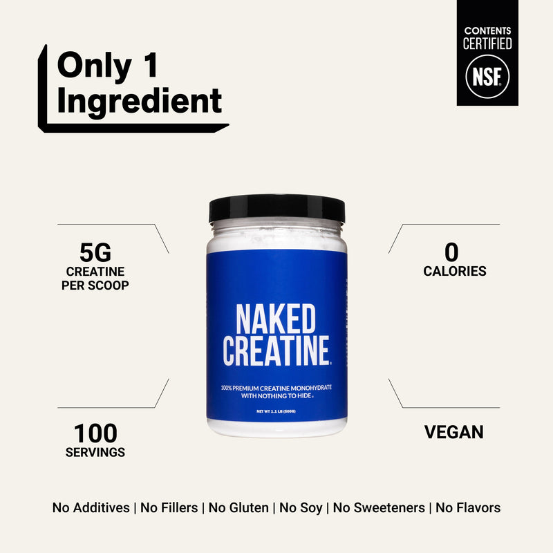 Naked creatine monohydrate powder for women