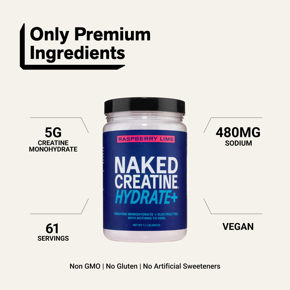 creatine monohydrate non gmo no gluten no artificial sweeteners