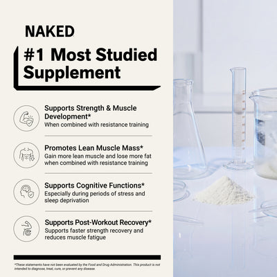 Kreatin-Monohydrat-Pulver 500 g | Naked Creatine - 1,1 Pfund