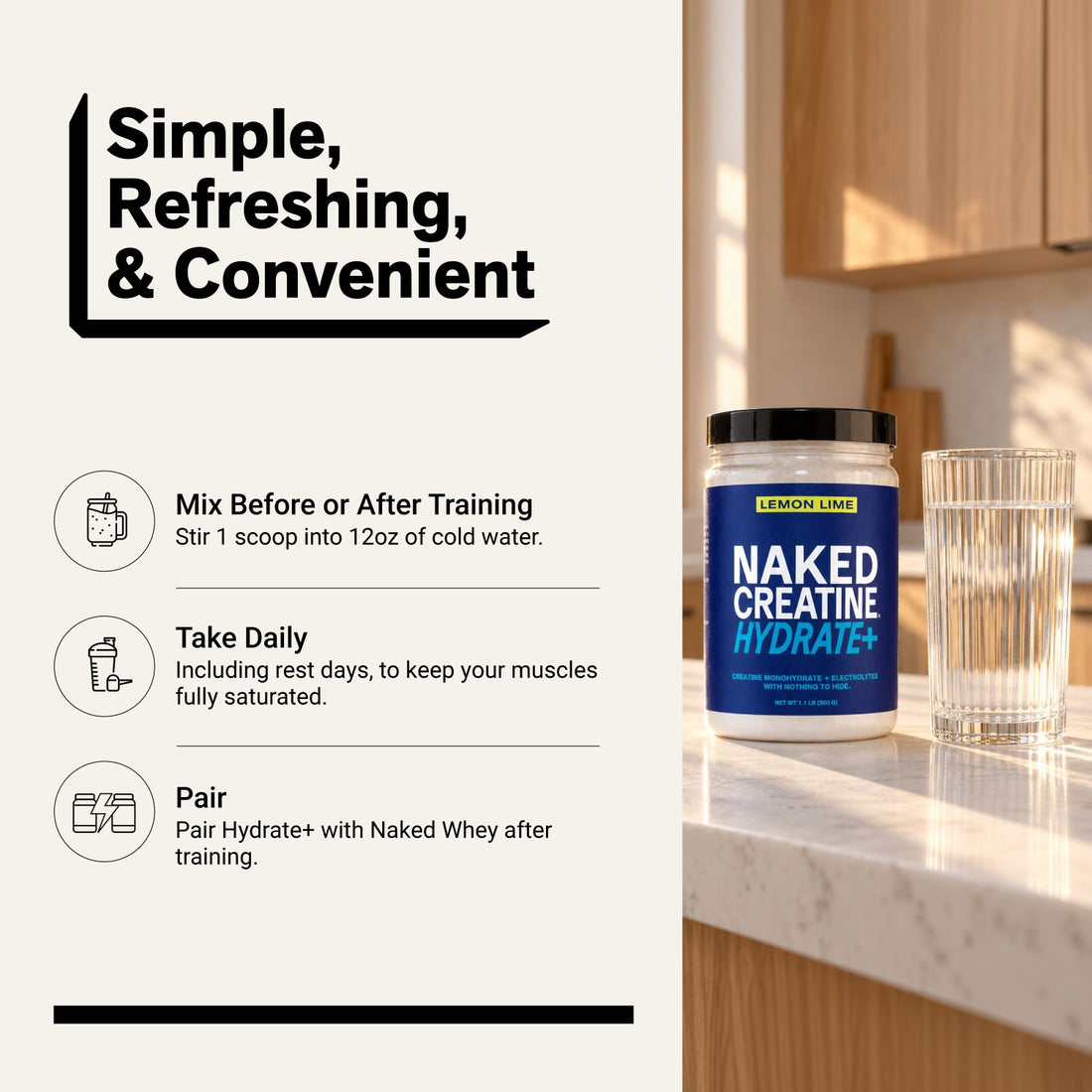 hydrate creatine monohydrate lemon lime