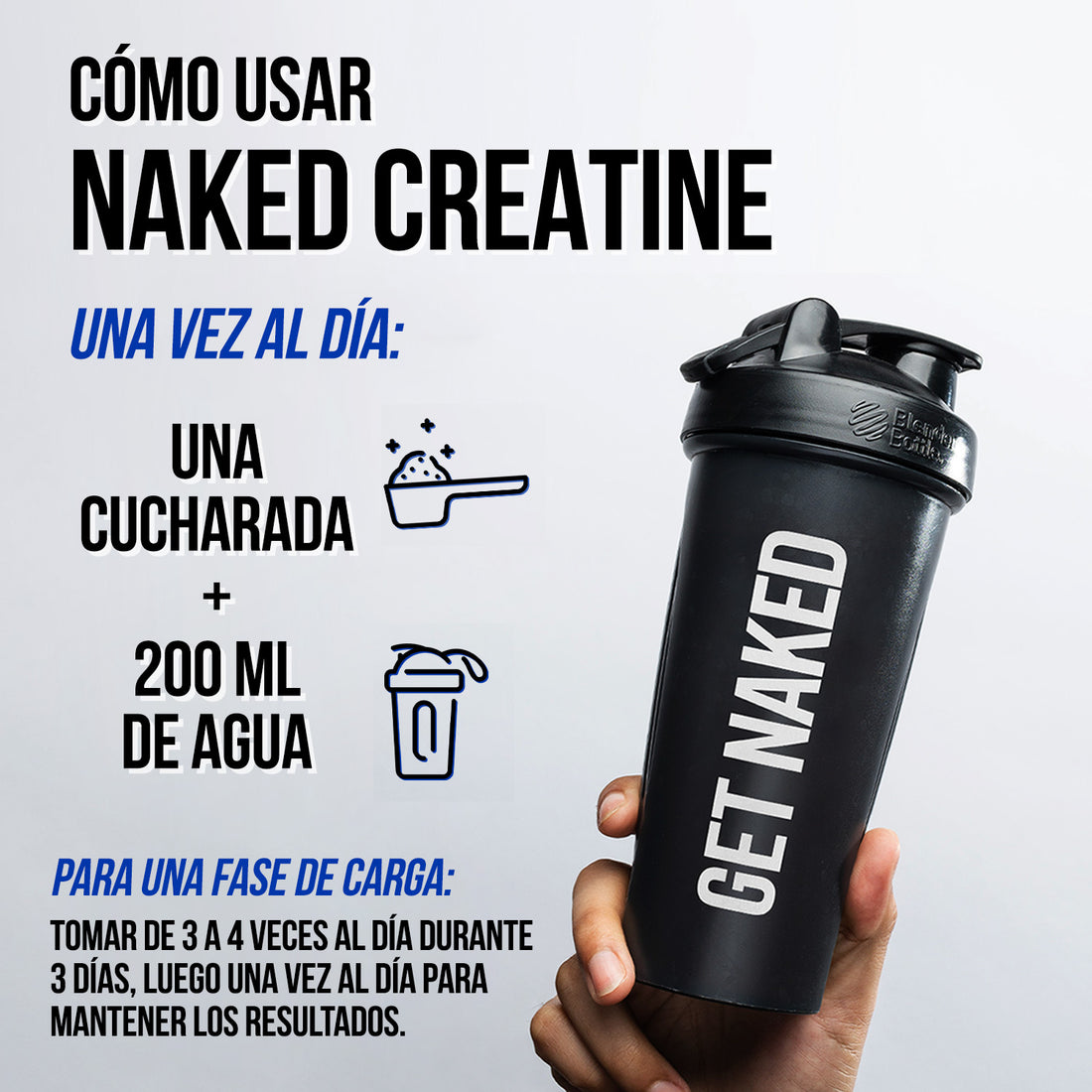 Monohidrato de creatina en polvo 500 g | Naked Creatine - 1,1 lb