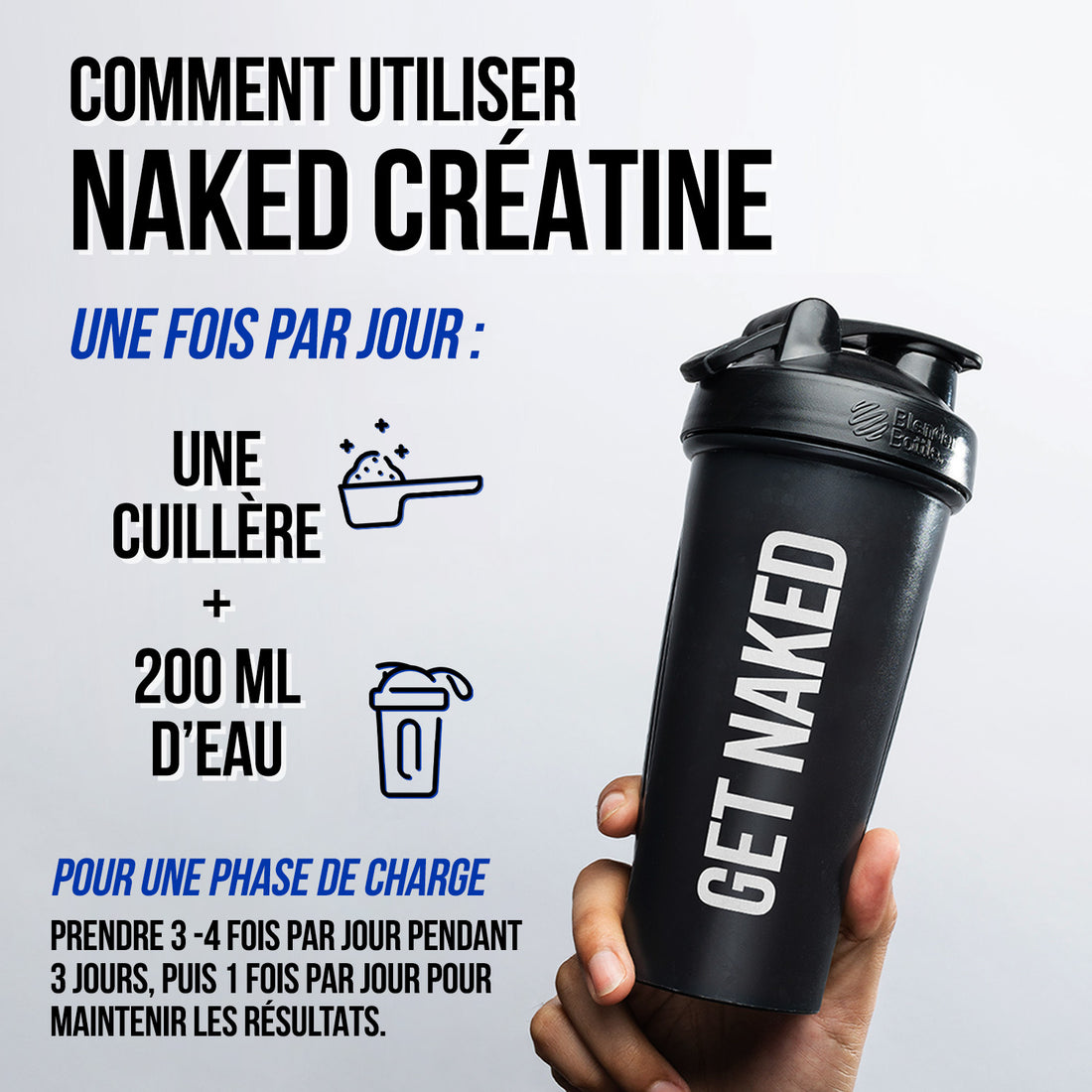 Créatine Monohydrate en Poudre 500g | Naked Creatine