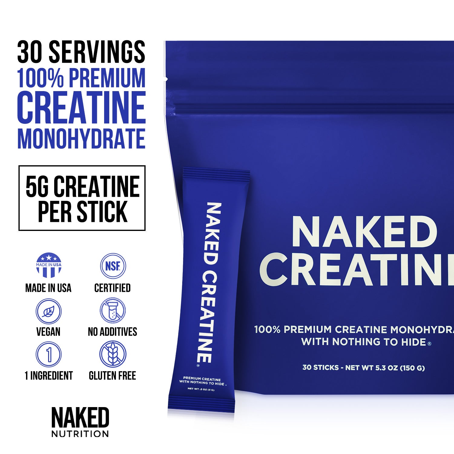 Creatine Travel Packets | Naked Creatine - 30 Servings - Image 3