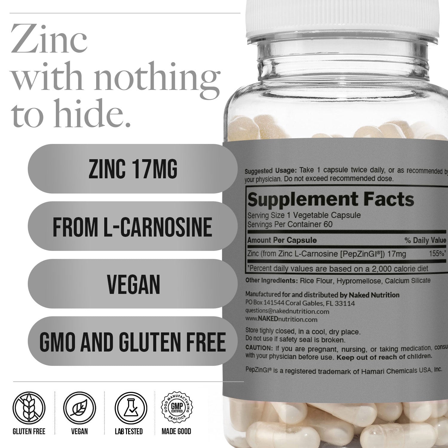 Daily Zinc Supplement | Naked Zinc Carnosine - 60 Capsules - Image 5
