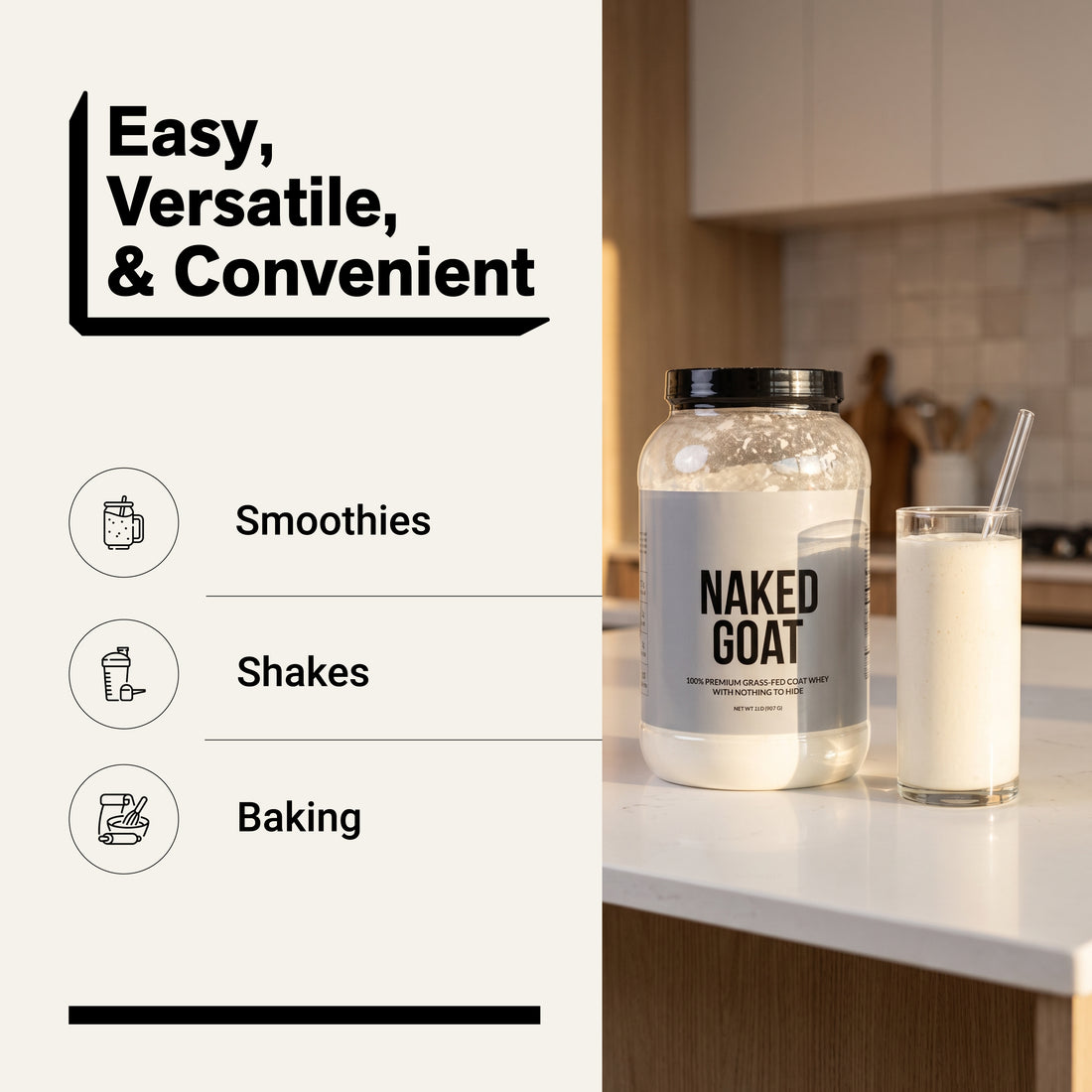 goat whey isolate protein smoothies shakes baking