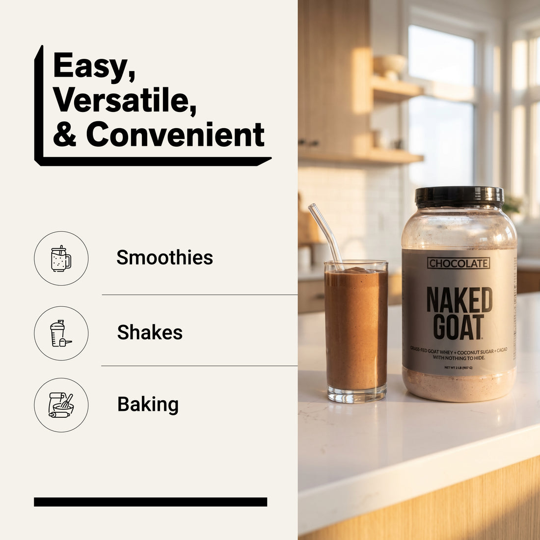 Białko serwatkowe z kozy o smaku czekoladowym | Naked Goat - 2lb